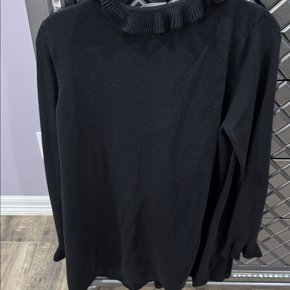 Black Ruffled Cardigan - Picture 3 of 4